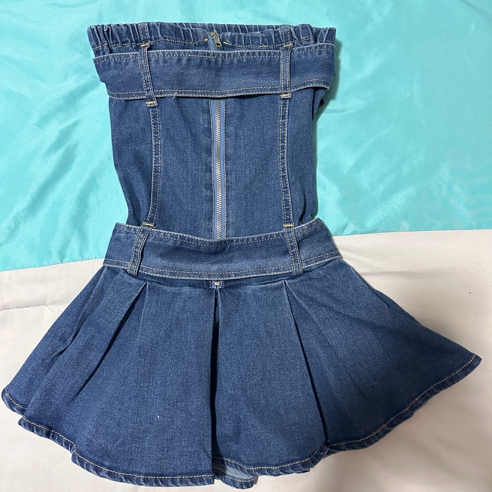 Denim Strapless Dress